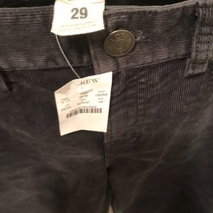 J Crew Corduroys Charcoal Grey 29 NWT